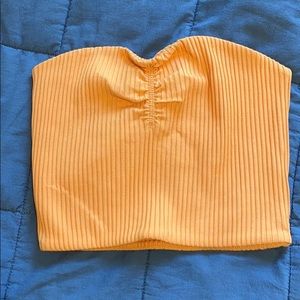 Wilfred (Aritzia) Yellow/Orange Strapless Crop Top!